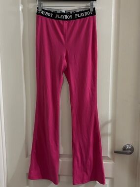 PLAYBOY Bright Pink Flared Lounge Pants